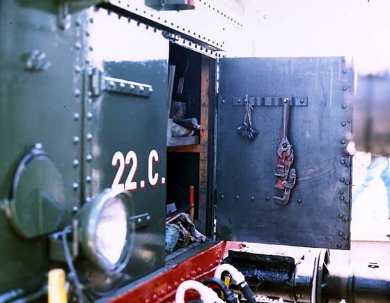 In the back of the tender are the tools. May 28 2003