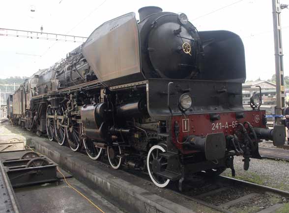 Etat (later SNCF) 241A65 outside her home shed at Burgdorf. May 31 2003