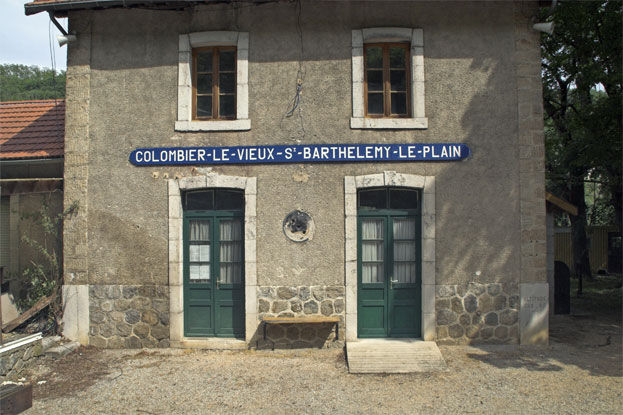 Colombier-le-Viuex / St. Barthélémy le Plain - this station has two names at is was supposed to serve two villages. The station featured in the BBC series 'Clochemerle' and can easily be recognised in the programme as can the CFV Mallet and stock. © Brian Bane 