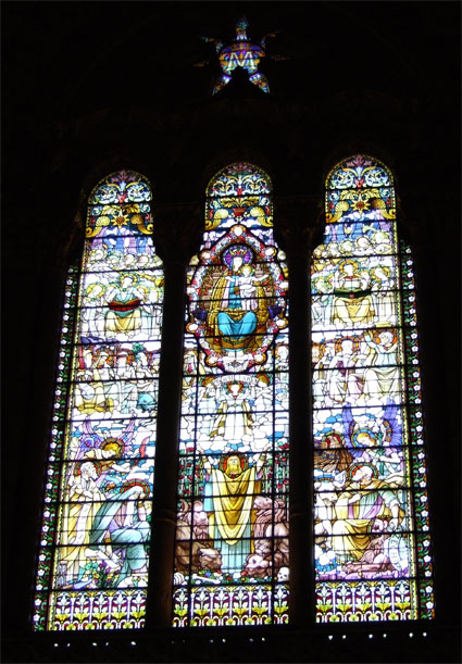 As would be expected from such an ornate basilica the stained glass windows are intricate in the extreme. 