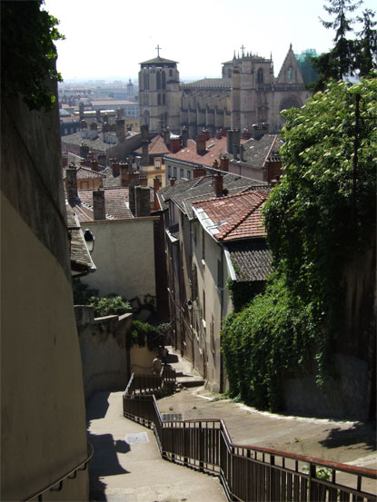The reason we took the funicular up the hill should be obvious from this photo! Saint-Jean cathedral towers over the surrounding area.