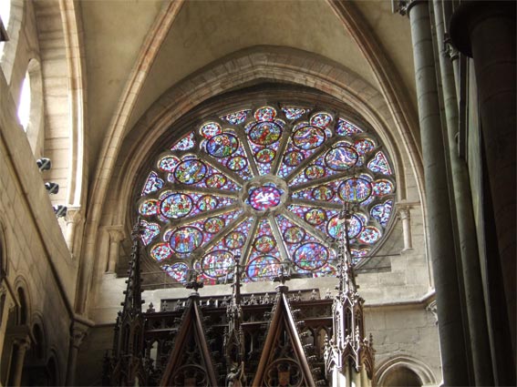 The rose window in the Saint-Jean Cathedral.