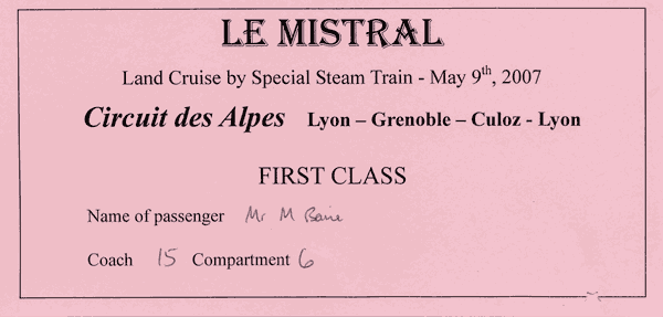 Ticket for 'Circuit des Alpes'