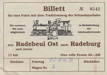 Ticket for the special with 99 713