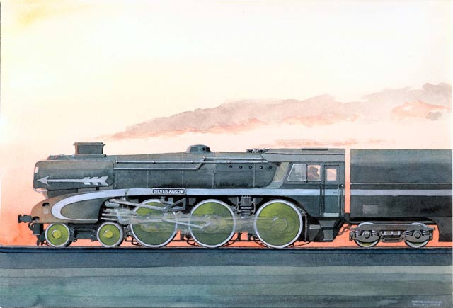 The 5AT as Silver Arrow runs at speed against the setting sun. © Robin Barnes 2003 