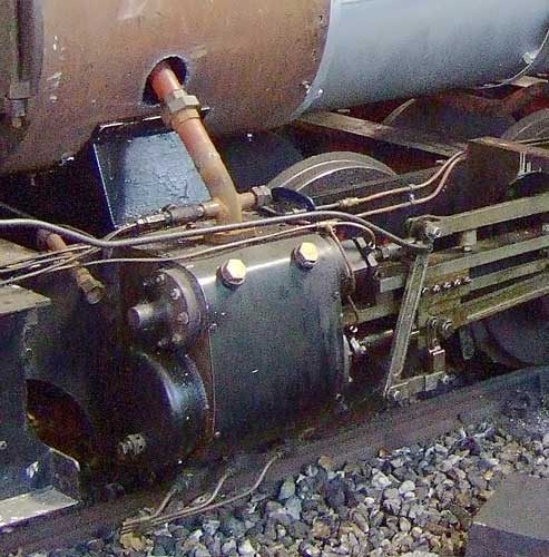 A close-up of one area at fault on the original locos. As can be seen the steam circuit is very considerably under sized. In addition the valves are both small and of short travel. Both of these weaknesses combined to cripple the performance of these machines. 28 June 2006 