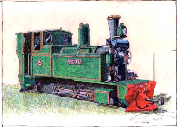 This illustration of 'Camila' shows how the locomotive may approximately look after further (stage 2) rebuilding. Whilst, in light of experience with the loco, certain features will be different now this view is also a good guide as to the likely appearance of the soon to be built FCAF No.6. Courtesy of Shaun McMahon.