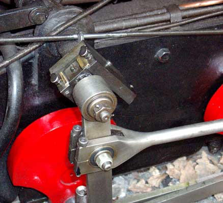 A close up of the Hackworth Valvegear die block on Badger. April 12 2004