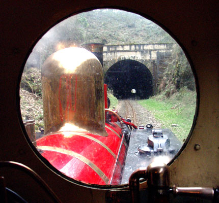 The view forward from Fox approaching the KLR's one and only tunnel. April 11 2004