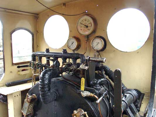 A general view of Hawk's cab. The driving controls are largely group on the right hand side. April 11 2004