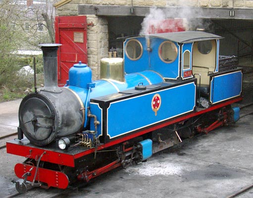 0-4+4-0t Hawk on standby outside the depot at Clayton West. Note the chimney cap. April 11 2004