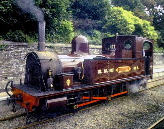 Isle of Man Steam Railway 0-6-0t Caledonia at Douglas. The chimney shown is the new liner over which the traditional chimney was re-fitted. © Nigel A. H. Day