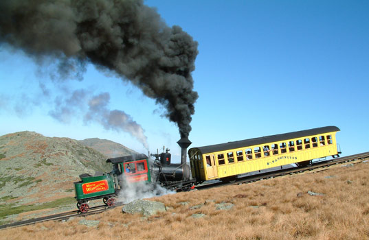No.2 makes a very typically smokey climb. October 12 2003 Courtesy of Nigel Day