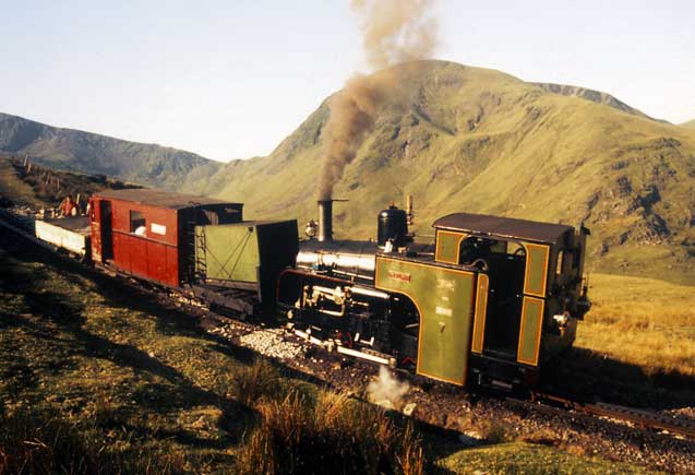 Another view of No.7 Ralph with a train typical of the type the SMR run to service the summit station here engaged on a permanent way train. Note the brass lamps on the loco and whistle, all constructed by Nigel. © Nigel A. H. Day 