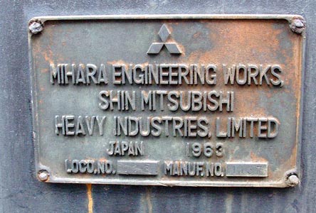 A works plate of one of the second batch of locos