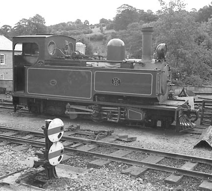 Welshpool & Llanfair Railway No.14 has a day off at Llanfair. August 1997