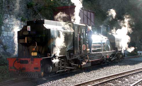 Exported NGG16 No.143 at Caernarfon on the Welsh Highland Railway. September 28 2003