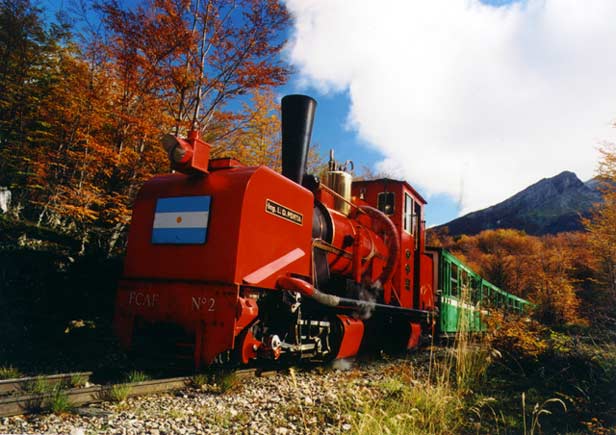 FCAF No.2 'Ing. L.D.Porta' hauling a typical FCAF train. &copy; Eduardo Pocai of 'FOTO EDUARDOS', Ushuaia.