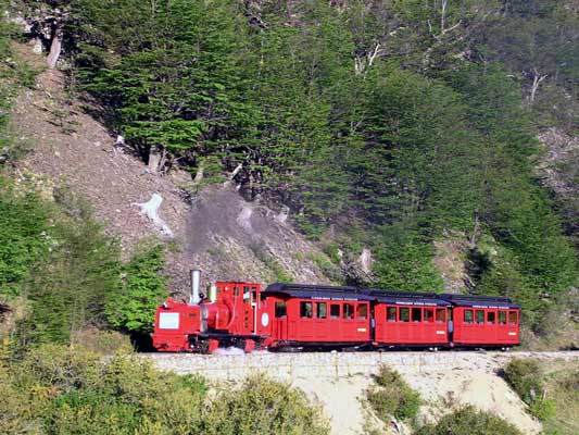FCAF No.2 'Ing. L.D.Porta' on Macarena bank with three of the new carriages. November 9 2004. � FCAF 