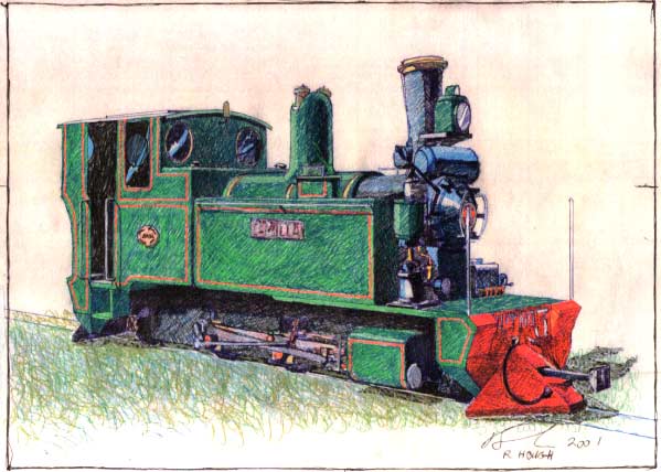 An artists impression of how FCAF No.3 'Camila' may look after the second stage of modifications are complete. Some changes are now likely in light of experience with the loco after the first stage was completed. Courtesy of Shaun McMahon