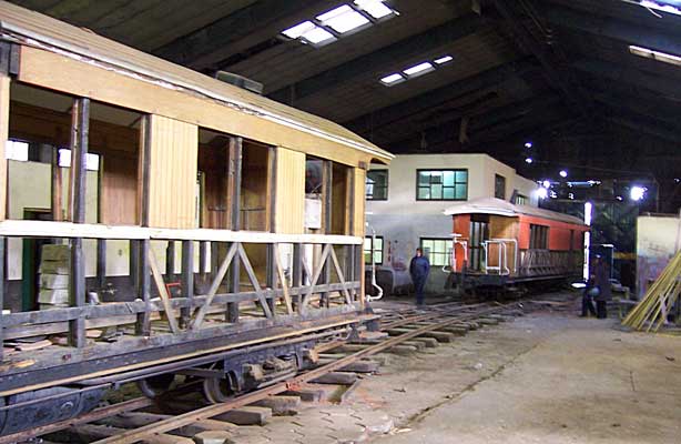 Carriages under refurbishment and overhaul in 2005