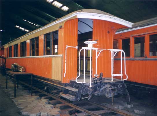 Carriages in the shops at Rio Turbio being prepared for tourist service. September 2004 