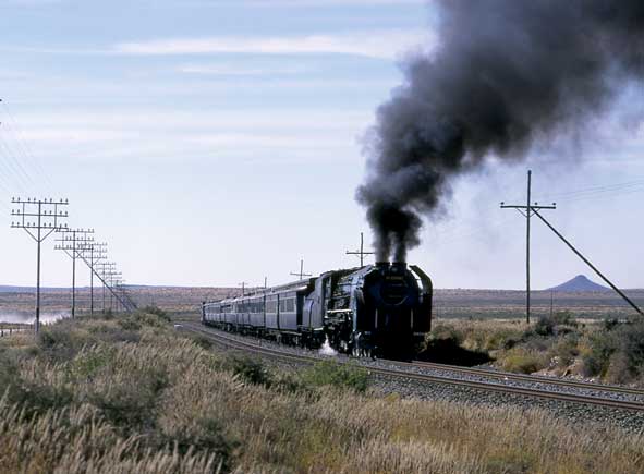3454 on 'Union Limited' duty somewhere between Kimberley and De Aar. 17 May 1997 