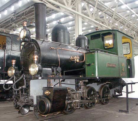 750mm gauge 0-6-0t G3/3 No.6 'Waldenburg' was built in 1912 for the Waldenburg Railway. It was preserved on withdrawal in 1958 by a group of enthusiasts eventually becoming the first locomotive to enter the Verkehrshaus. October 4 2003