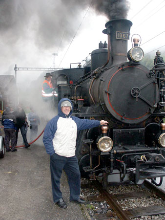 Chris Newman with 1067 during the second water stop which was at Schwendi. October 5 2003
