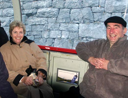 Carolyn & Alan Fozard on the BRB train waiting for the run to Planalp. October 6 2003