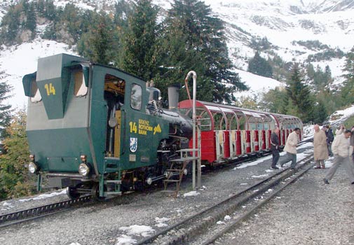 BRB rack tank 14 at Planalp. Sadly this was as far as we could go due to the risk of avalanches further up the line. October 6 2003