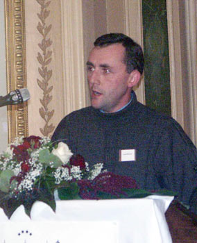 Irishman James C. Mullaney presents his paper 'Multiple Unit Capability for the Steam Locomotive'. October 6 2003
