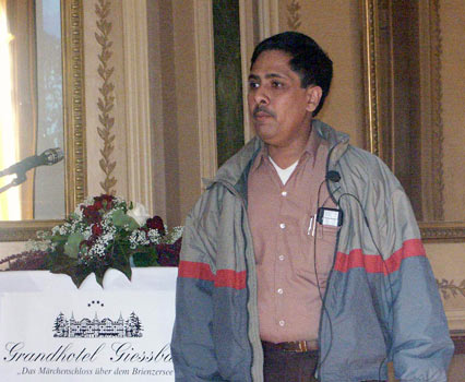 Rajesh Agrawal of Indian Railways and UNESCO presented a short paper relating to the Darjeeling Himalayan Railway and sustainability. October 6 2003