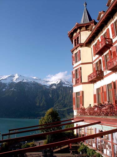 This was the fantastic afternoon view from the hotel looking towards Brienz. October 6 2003