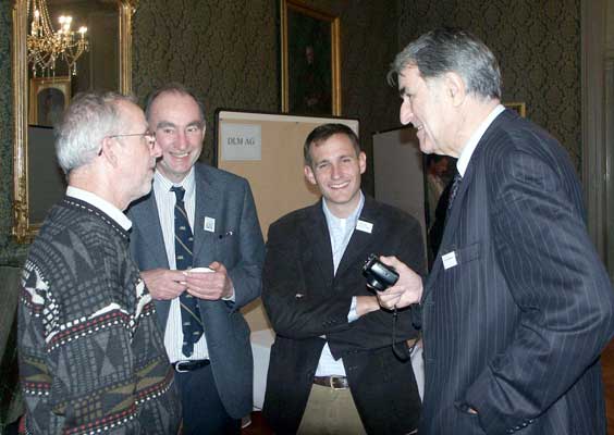Chris Newman, Alan Fozard & David Smith from the 5AT team in discussions with Jos Koopmans. October 7 2003