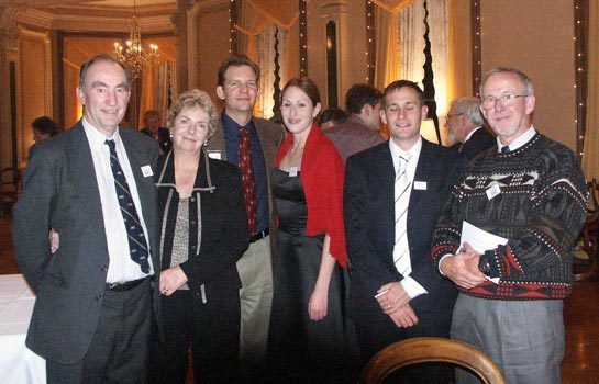 A final photo before bed ! From the left - Alan and Carolyn Fozard, Matt & Jessica Janssen, David Smith and Chris Newman. October 7 2003 