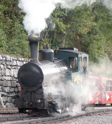 BRB 14 now makes its' way uphill towards the carriage shed. October 8 2003