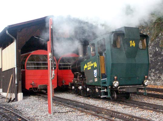 BRB 14 picks up a carriage for use that day. October 8 2003