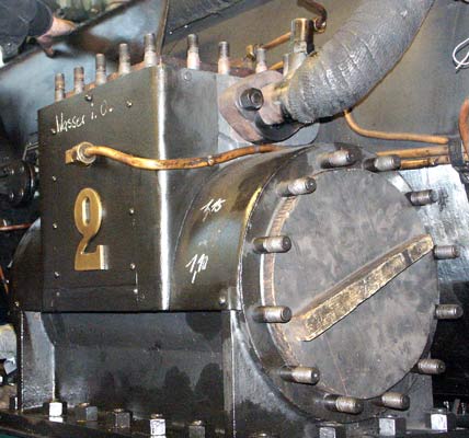A close up of No.2's cylinder. The piston and piston end cover are removed as is the steam chest cover. October 8 2003