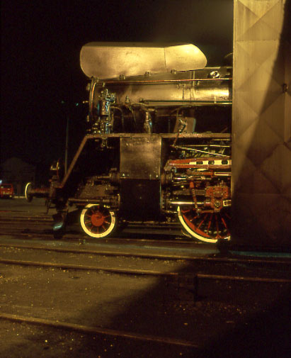 PKP OL49-81 on shed at Wolsztyn. April 4 1996