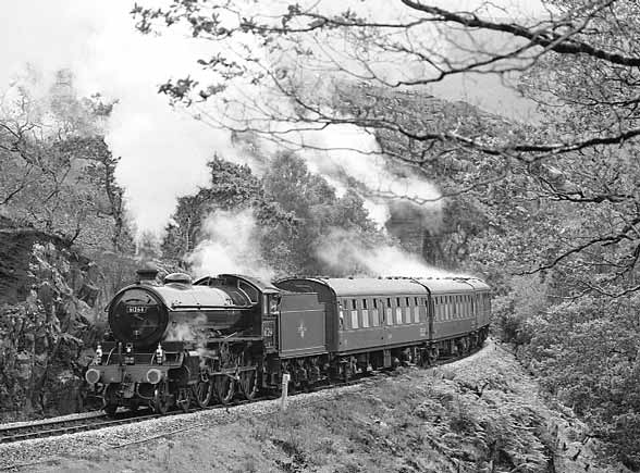 LNER B1 4-6-0 61264 blasts up Beasdale Bank with 'The Jacobite'. July 8 2003