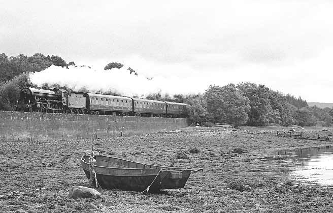 LNER B1 4-6-0 61264 at Fassfern with 'The Jacobite'. July 9 2003