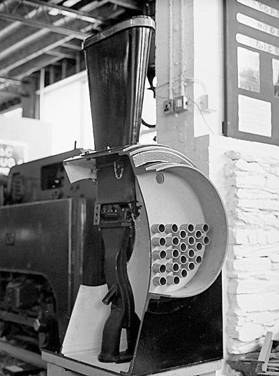 Inside the soon to be replaced Narrow Gauge Railway Museum at Tywyn Wharf station is the Geisl ejector once used on Talyllyn No.4. July 14 2003
