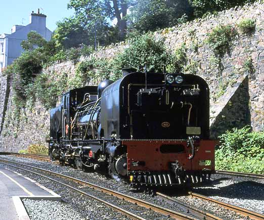 As NG143 runs round at Caernarfon the size of the locomotive is emphasised in this shot. July 12 2003 