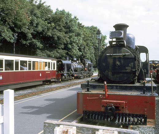 Garratt NG143 was the loco on the 10am service. NG15 133 and Funkey diesel 'Castell Caernarfon' are also visible. July 12 2003
