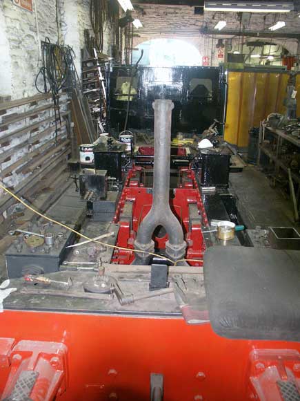 Former Corris Railway No.4 mid-way through a rebuild in Pendre works. September 28 2003