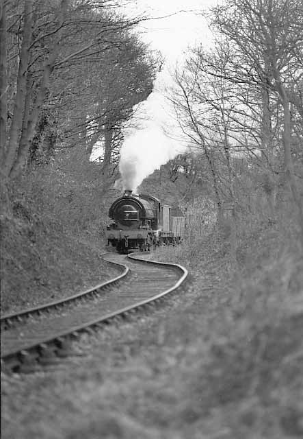 No.38 between East Tanfield and Causey with a demonstration coal train. March 31 1996