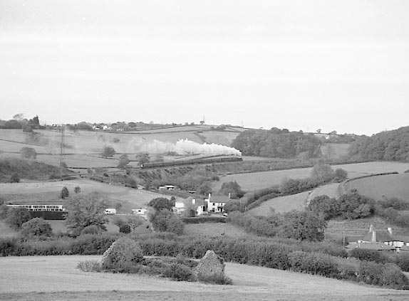 And away in to the distance... 6201 Princess Elizabeth climbs the eastern side of Dainton Bank. October 19 2002