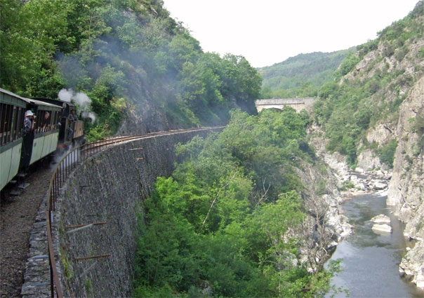 This view shows fairly typical scenery for the Vivarais. However it is often higher up the valley/gorge side.