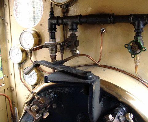 A view in the cab with the regualtor handle prominent. April 11 2004